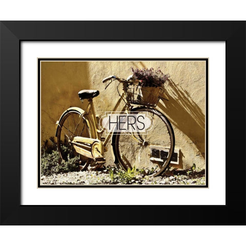 Her Bicycle Black Modern Wood Framed Art Print with Double Matting by Hogan, Melody