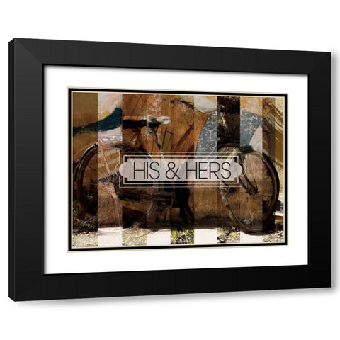 His And Hers Black Modern Wood Framed Art Print with Double Matting by Hogan, Melody