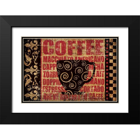 Caffeinated Expressions 3 Black Modern Wood Framed Art Print with Double Matting by Hogan, Melody