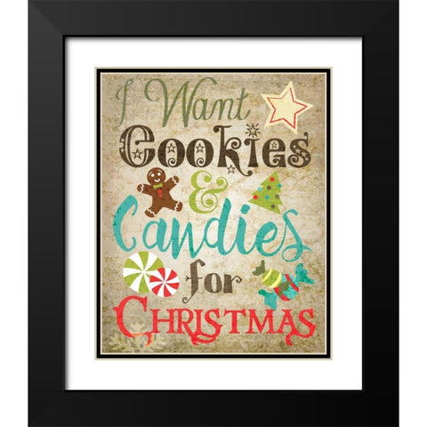 Christmas Kitchen 2 Black Modern Wood Framed Art Print with Double Matting by Hogan, Melody