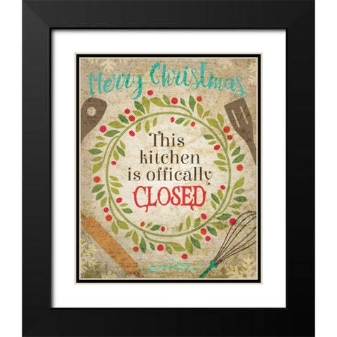 Christmas Kitchen 4 Black Modern Wood Framed Art Print with Double Matting by Hogan, Melody