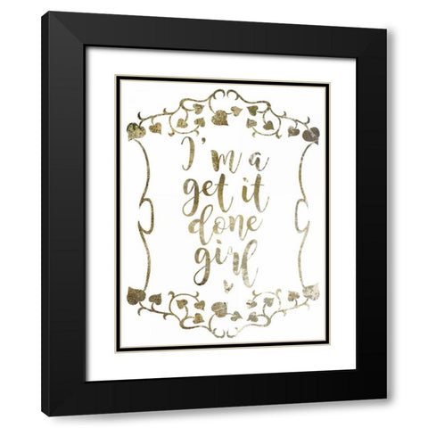 Get It Done 2 Black Modern Wood Framed Art Print with Double Matting by Hogan, Melody