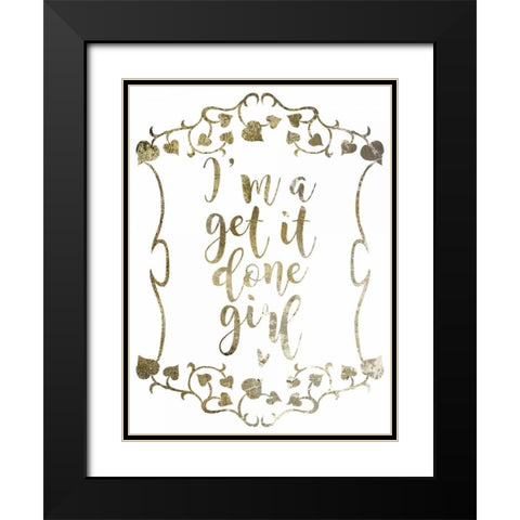 Get It Done 2 Black Modern Wood Framed Art Print with Double Matting by Hogan, Melody