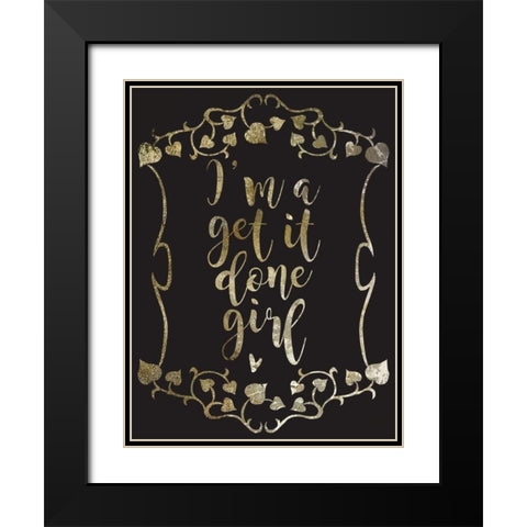 Get It Done 1 Black Modern Wood Framed Art Print with Double Matting by Hogan, Melody