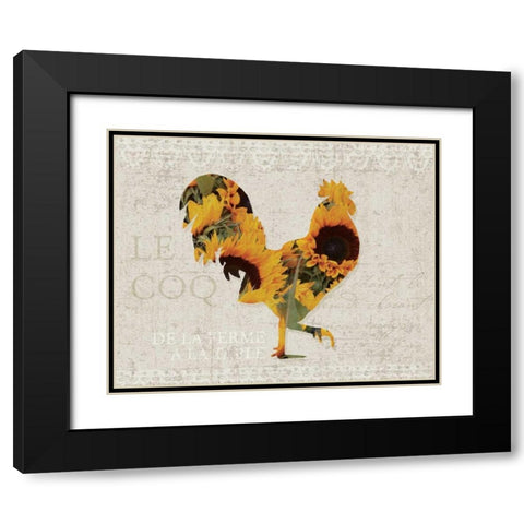 Flower Farm Roster Black Modern Wood Framed Art Print with Double Matting by Hogan, Melody