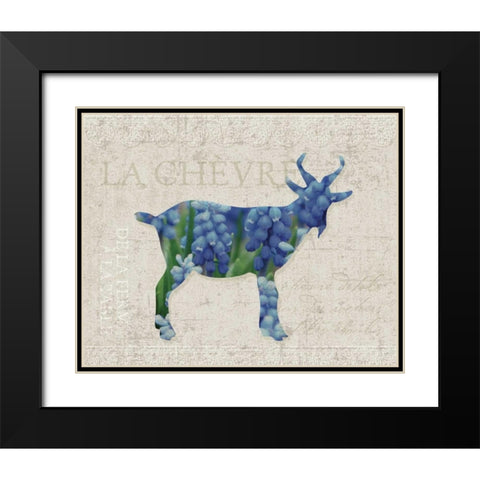 Flower Farm Goat Black Modern Wood Framed Art Print with Double Matting by Hogan, Melody