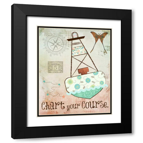 Vintage Sea 2 Black Modern Wood Framed Art Print with Double Matting by Hogan, Melody