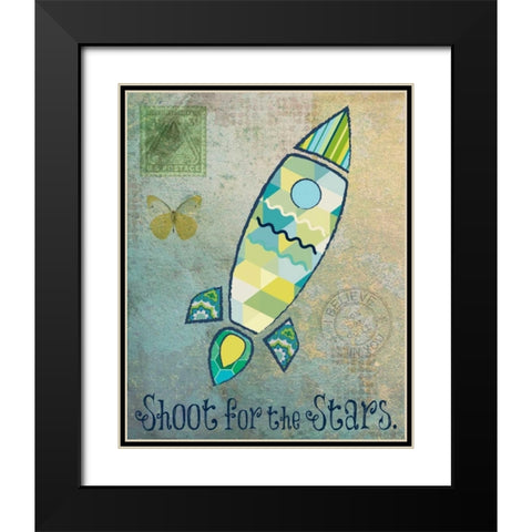 Vintage Space 1 Black Modern Wood Framed Art Print with Double Matting by Hogan, Melody