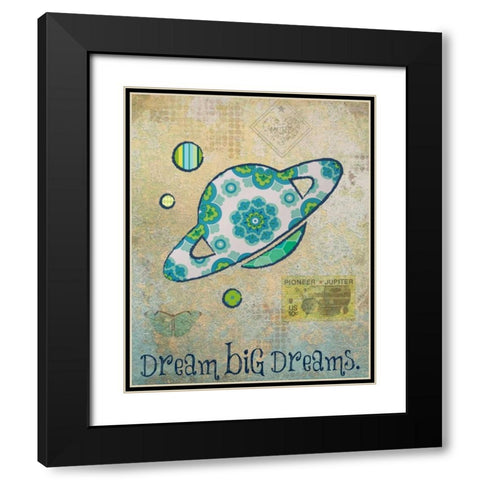 Vintage Space 2 Black Modern Wood Framed Art Print with Double Matting by Hogan, Melody