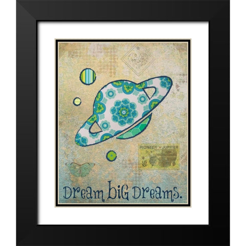 Vintage Space 2 Black Modern Wood Framed Art Print with Double Matting by Hogan, Melody