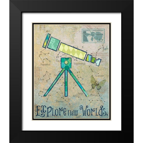 Vintage Space 3 Black Modern Wood Framed Art Print with Double Matting by Hogan, Melody