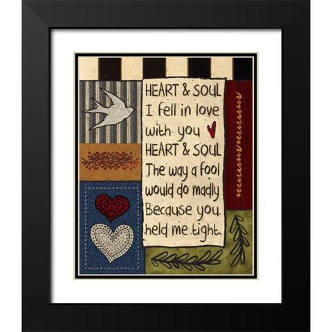 Primitive Collage 1 Black Modern Wood Framed Art Print with Double Matting by Hogan, Melody