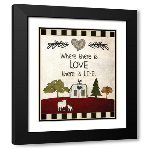 Primitive Countryside 2 Black Modern Wood Framed Art Print with Double Matting by Hogan, Melody