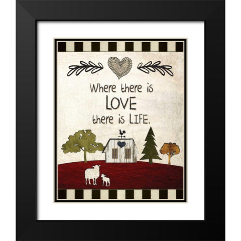 Primitive Countryside 2 Black Modern Wood Framed Art Print with Double Matting by Hogan, Melody