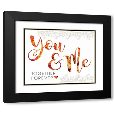 Wedding Typo Lace 4 Black Modern Wood Framed Art Print with Double Matting by Hogan, Melody