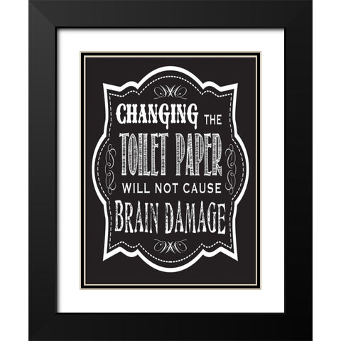 Bath Chalk 8 Black Modern Wood Framed Art Print with Double Matting by Hogan, Melody