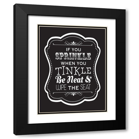 Bath Chalk 9 Black Modern Wood Framed Art Print with Double Matting by Hogan, Melody