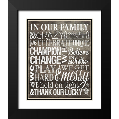 In Our Family 2 Black Modern Wood Framed Art Print with Double Matting by Hogan, Melody