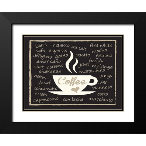 Mocha Coffee Cup Black Modern Wood Framed Art Print with Double Matting by Hogan, Melody