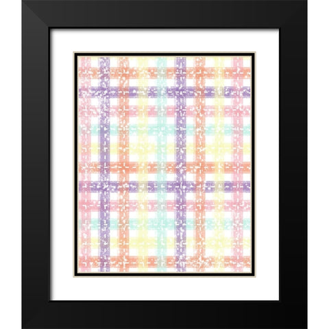 Unique Plaid Black Modern Wood Framed Art Print with Double Matting by Hogan, Melody