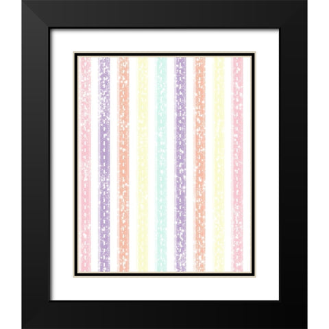 Unique Stripe Black Modern Wood Framed Art Print with Double Matting by Hogan, Melody