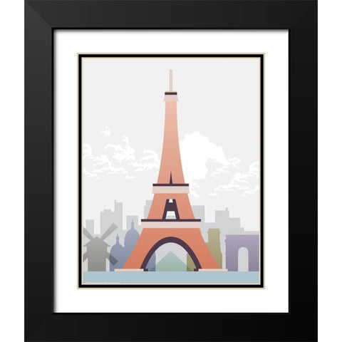 Deco World Landmarks 2 Black Modern Wood Framed Art Print with Double Matting by Hogan, Melody