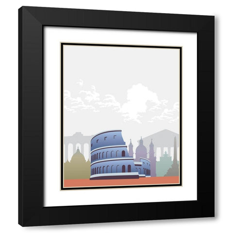 Deco World Landmarks 5 Black Modern Wood Framed Art Print with Double Matting by Hogan, Melody