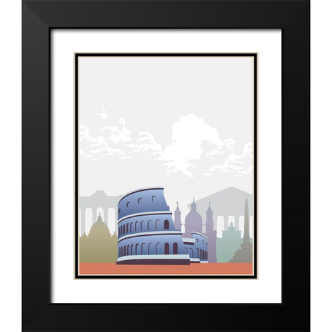 Deco World Landmarks 5 Black Modern Wood Framed Art Print with Double Matting by Hogan, Melody