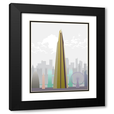 Deco World Landmarks 6 Black Modern Wood Framed Art Print with Double Matting by Hogan, Melody