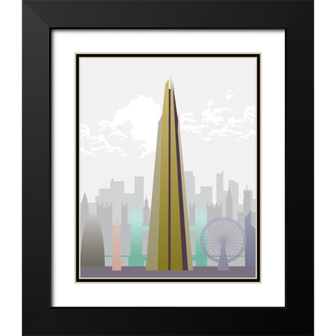 Deco World Landmarks 6 Black Modern Wood Framed Art Print with Double Matting by Hogan, Melody