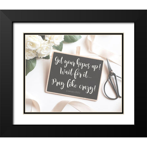 Romans 12:12 Black Modern Wood Framed Art Print with Double Matting by Hogan, Melody