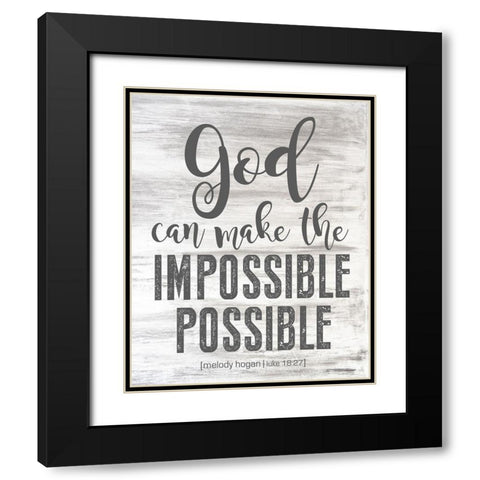 Luke 18:27 Black Modern Wood Framed Art Print with Double Matting by Hogan, Melody