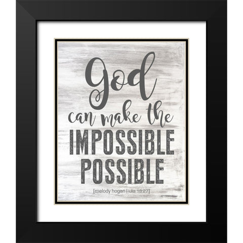 Luke 18:27 Black Modern Wood Framed Art Print with Double Matting by Hogan, Melody