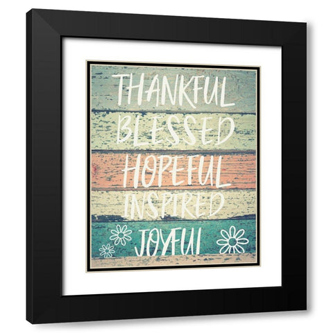 Inspired Joyful Black Modern Wood Framed Art Print with Double Matting by Hogan, Melody