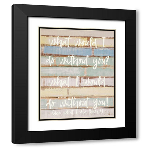 Funny Family 4 Black Modern Wood Framed Art Print with Double Matting by Hogan, Melody