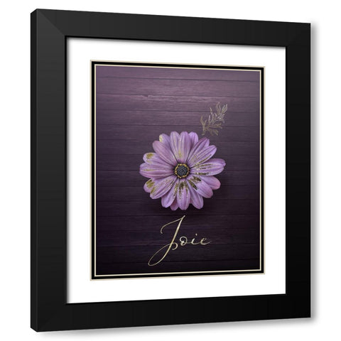 Gilded Daisy Black Modern Wood Framed Art Print with Double Matting by Hogan, Melody