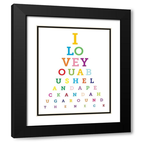 Colorful Eye Chart 1 Black Modern Wood Framed Art Print with Double Matting by Hogan, Melody