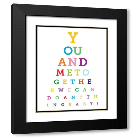 Colorful Eye Chart 2 Black Modern Wood Framed Art Print with Double Matting by Hogan, Melody