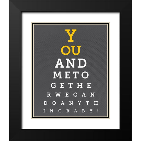 Colorful Eye Chart 6 Black Modern Wood Framed Art Print with Double Matting by Hogan, Melody