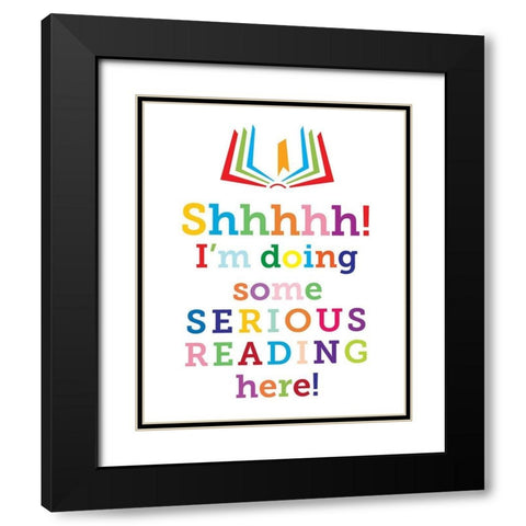 Serious Reading 1 Black Modern Wood Framed Art Print with Double Matting by Hogan, Melody