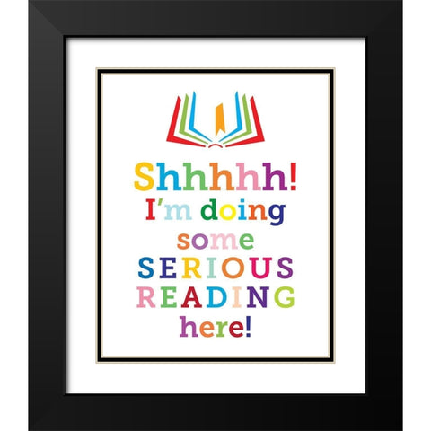 Serious Reading 1 Black Modern Wood Framed Art Print with Double Matting by Hogan, Melody