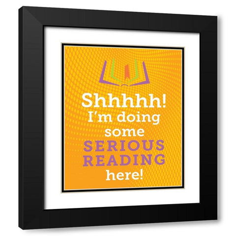 Serious Reading 3 Black Modern Wood Framed Art Print with Double Matting by Hogan, Melody