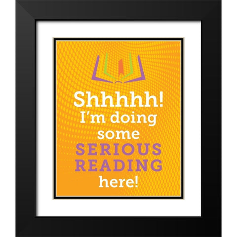 Serious Reading 3 Black Modern Wood Framed Art Print with Double Matting by Hogan, Melody