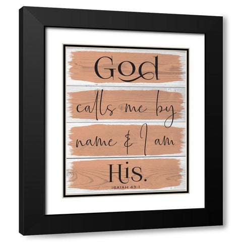God Wood Panels 3 Black Modern Wood Framed Art Print with Double Matting by Hogan, Melody