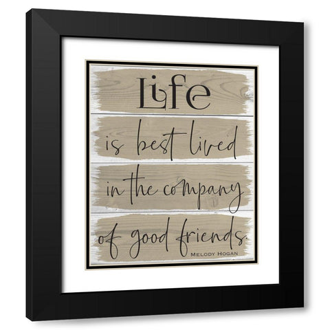 Life Wood Panels  Color 4 Black Modern Wood Framed Art Print with Double Matting by Hogan, Melody