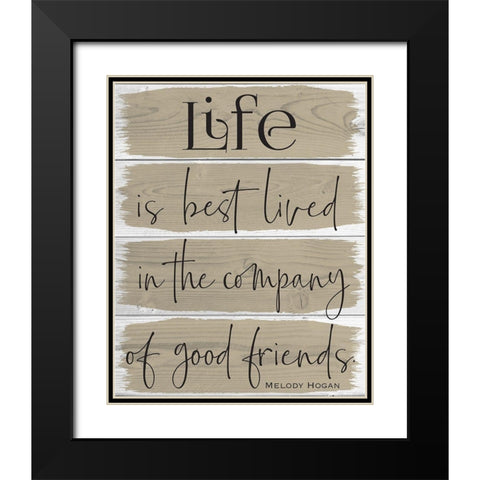 Life Wood Panels  Color 4 Black Modern Wood Framed Art Print with Double Matting by Hogan, Melody