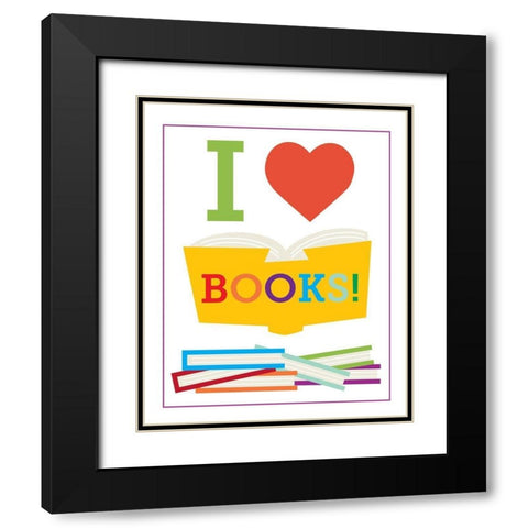 Read Books 2 Black Modern Wood Framed Art Print with Double Matting by Hogan, Melody
