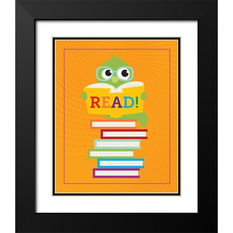 Read Books 3 Black Modern Wood Framed Art Print with Double Matting by Hogan, Melody