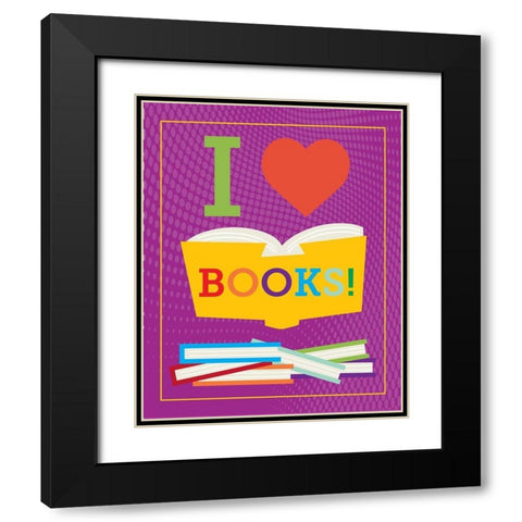 Read Books 4 Black Modern Wood Framed Art Print with Double Matting by Hogan, Melody