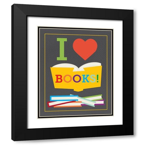 Read Books 6 Black Modern Wood Framed Art Print with Double Matting by Hogan, Melody